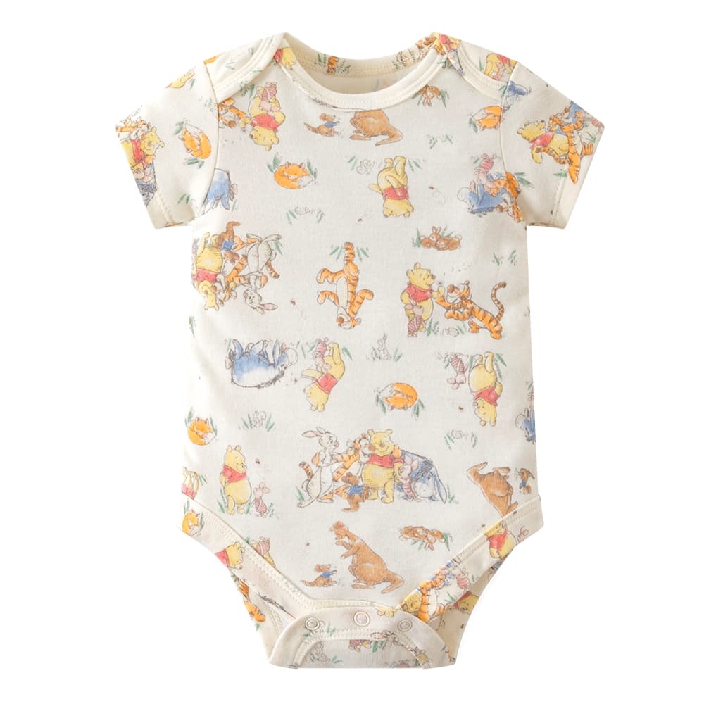 ชุดจั๊มสูทรอมเปอร์ แขนสั้น พิมพ์ลาย Disney Mickey Winnie the Pooh สําหรับเด็กทารกผู้ชาย และเด็กผู้หญิง รูปที่ 3