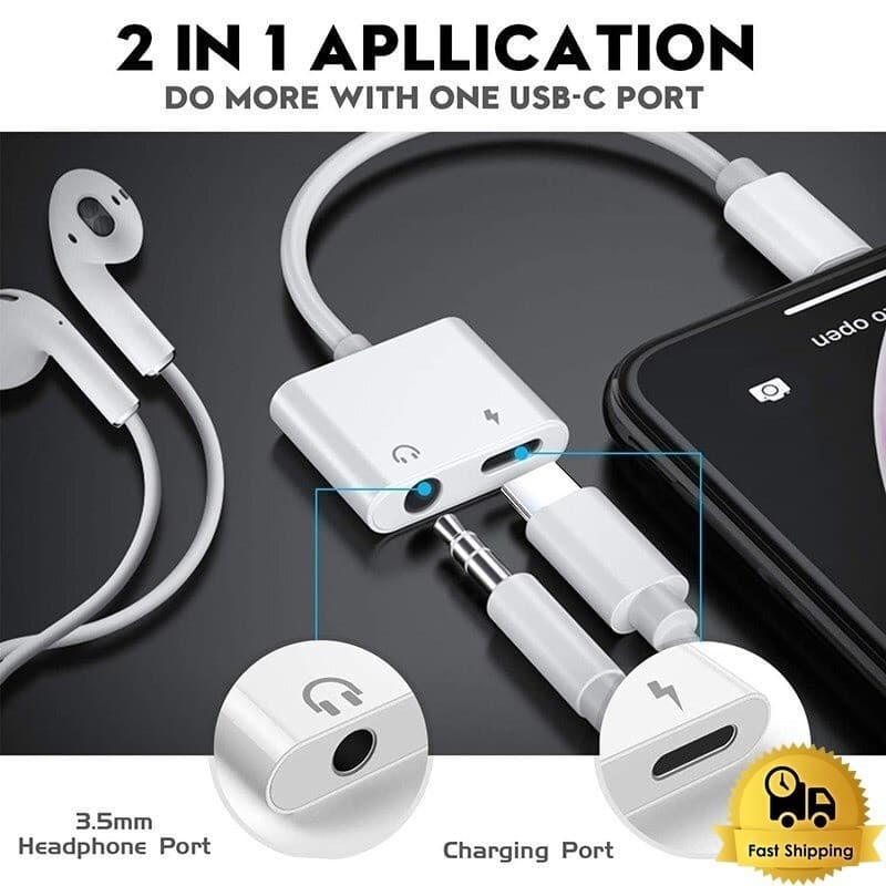 อะแดปเตอร์สายแปลง ตัวแปลงหูฟัง for iphone 3.5 to ios สายต่อหูฟัง สายแปลงสำหรับไอโฟน type c To Aux 3.5 Adapter รูปที่ 3