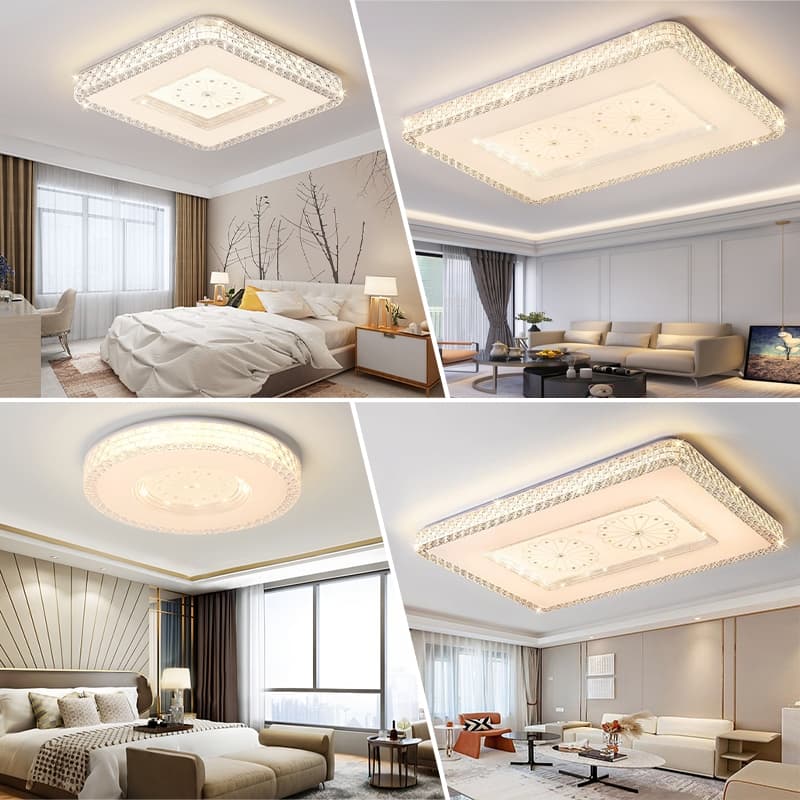 GOGEOUS โคมไฟเพดาน LED 3สี ปรับแสงได้ กลม สี่เหลี่ยม ทันสมัย ไฟเพดาน ห้องนั่งเล่น ครัว ไฟติดเพดาน รูปที่ 9