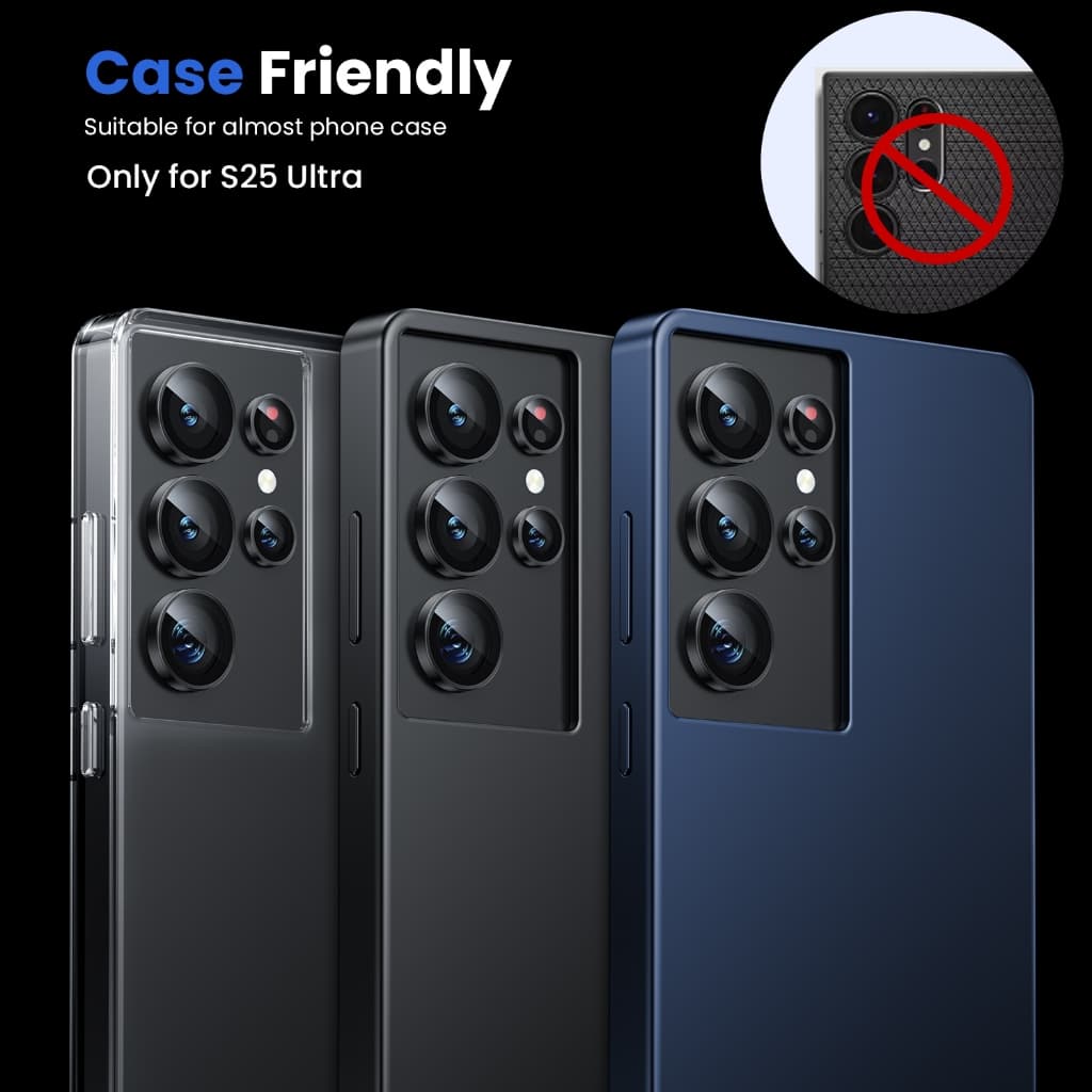 Wsken สําหรับ Samsung Galaxy S25 Ultra S26 Ultra ตัวป้องกันเลนส์กล้อง เคสที่เป็นมิตร ตัวป้องกันหน้าจอกระจกนิรภัย Ultra-HD 9H S25 / S24 / S23 / S22 / Plus / Ultra ป้องกันรอยขีดข่วน Space Titanium Military-Grade Drop Protection S24FE กระจกกันรอย เลนส์กล้อง รูปที่ 4