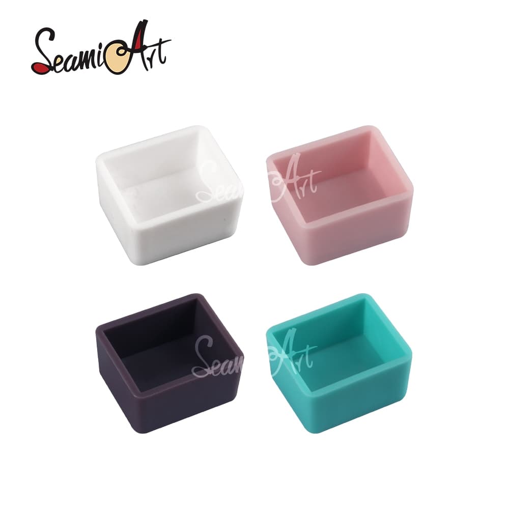 Seamiart 6/24/50/100pcs แม่เหล็กครึ่ง Pan สําหรับหลอดสีน้ํา Subpackage กล่องดีบุกภาพวาดเครื่องมือ รูปที่ 1