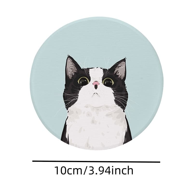 1 PC ถ้วยแมว Coaster การ์ตูนน่ารัก Anti Scalding ความร้อนฉนวนกันความร้อนบนโต๊ะอาหาร Decor Table Decor รูปที่ 3