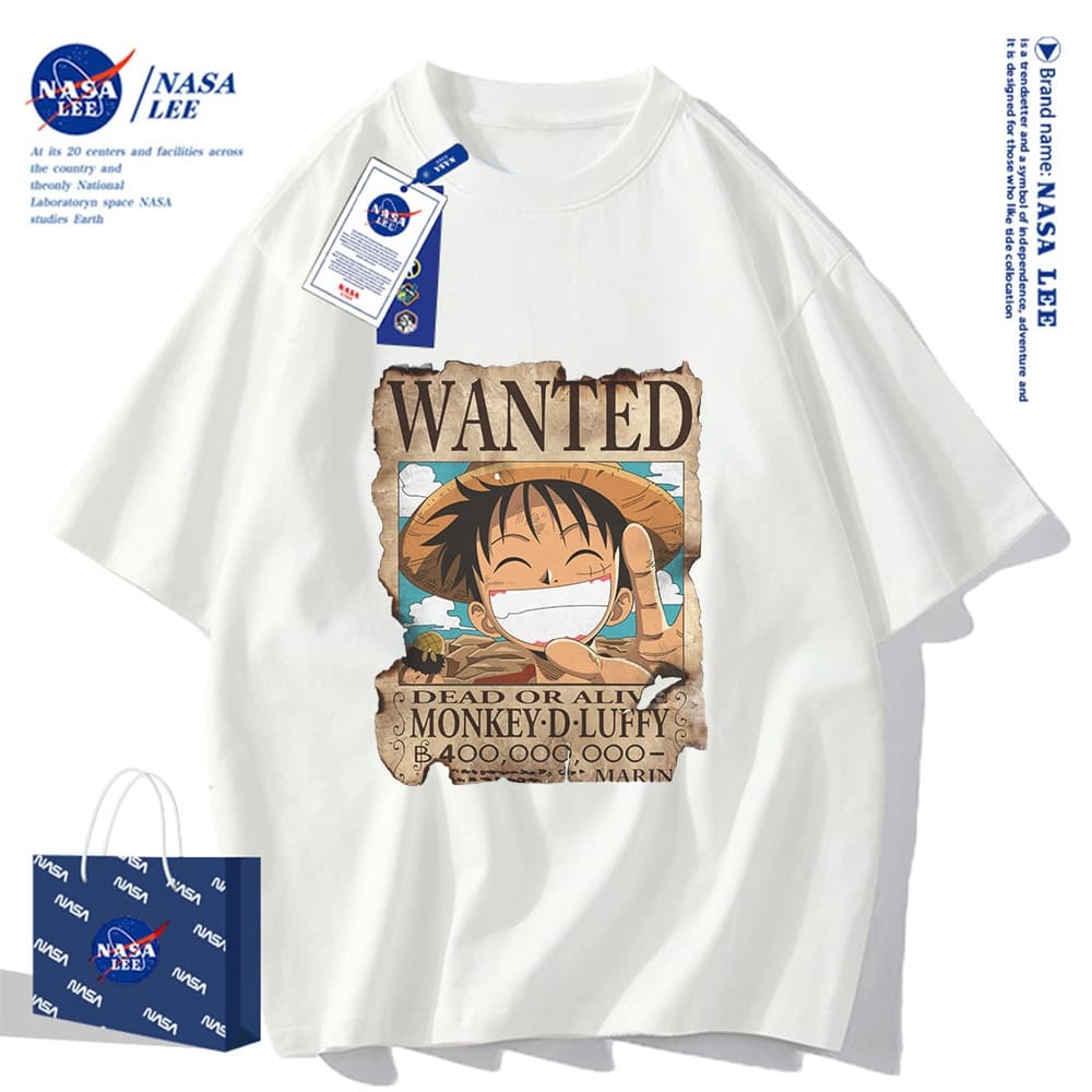 จัดส่งในวันเดียวเสื้อยืดแขนสั้น NASA ลายวันพีซ, ผ้า 100% คอตตอน ใส่ได้ทั้งชายและหญิง รูปที่ 1