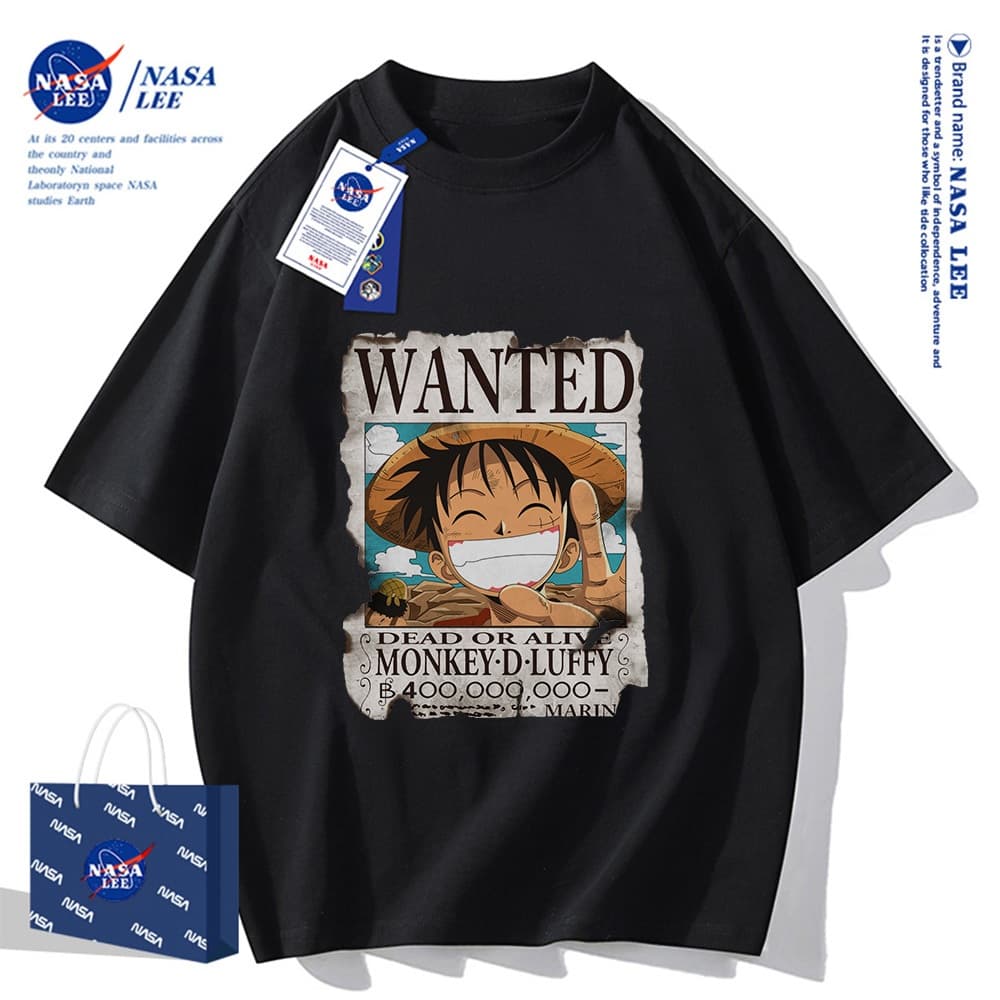 จัดส่งในวันเดียวเสื้อยืดแขนสั้น NASA ลายวันพีซ, ผ้า 100% คอตตอน ใส่ได้ทั้งชายและหญิง รูปที่ 2