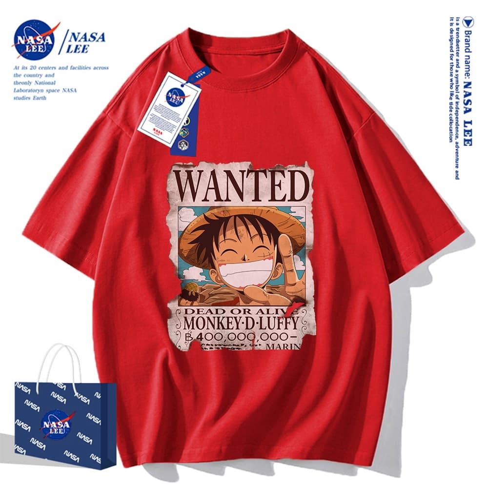จัดส่งในวันเดียวเสื้อยืดแขนสั้น NASA ลายวันพีซ, ผ้า 100% คอตตอน ใส่ได้ทั้งชายและหญิง รูปที่ 3