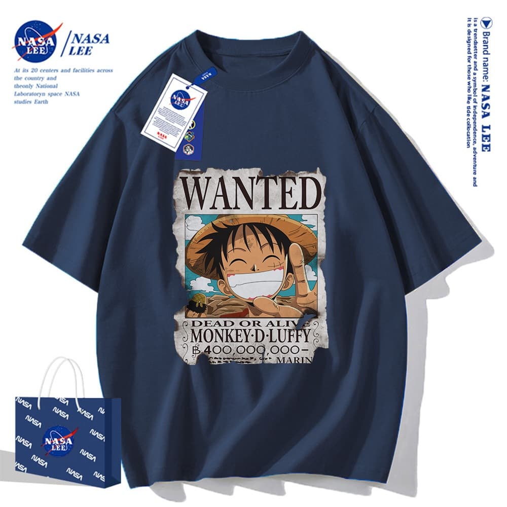 จัดส่งในวันเดียวเสื้อยืดแขนสั้น NASA ลายวันพีซ, ผ้า 100% คอตตอน ใส่ได้ทั้งชายและหญิง รูปที่ 4