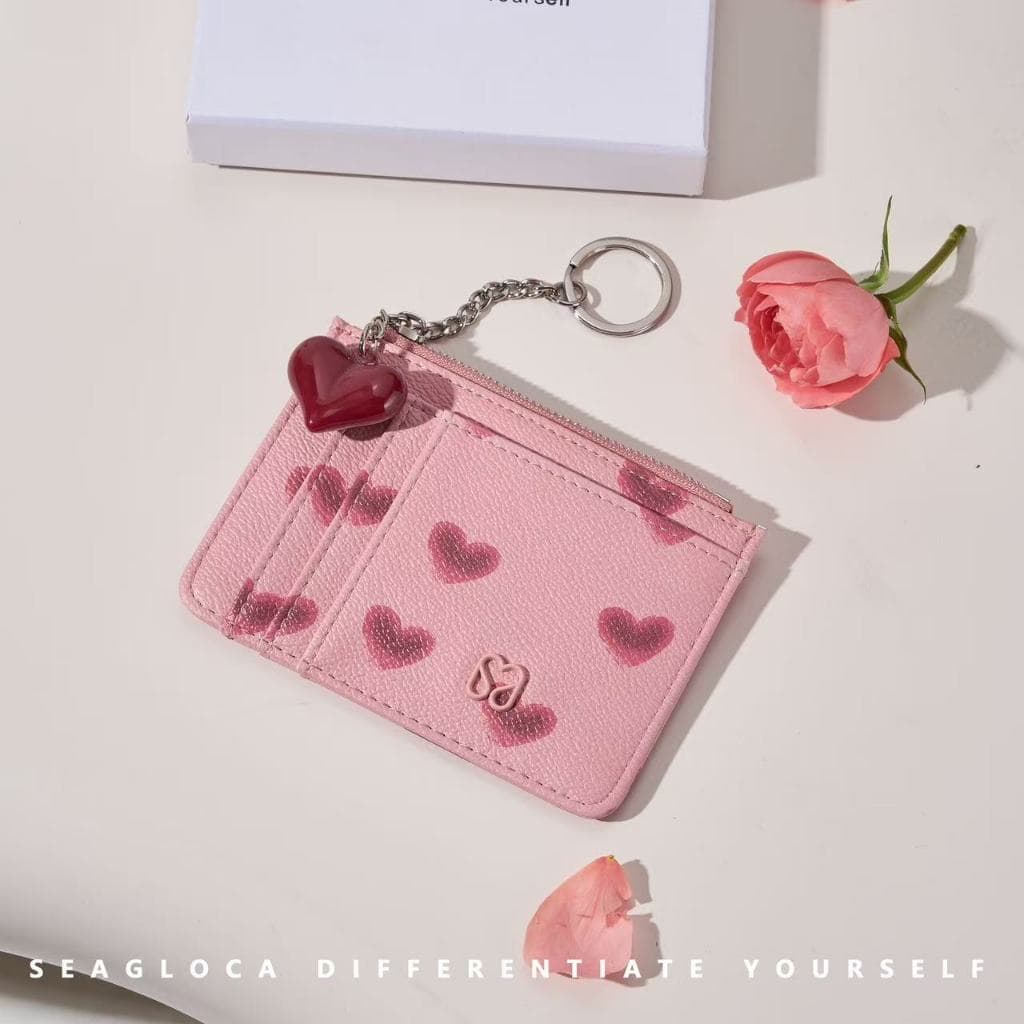 Seagloca วันวาเลนไทน์ใหม่จํากัดกระเป๋าบัตรกระเป๋าใส่เหรียญ Love แขวนเครื่องประดับสําหรับผู้หญิงไม่มี 02 รูปที่ 2