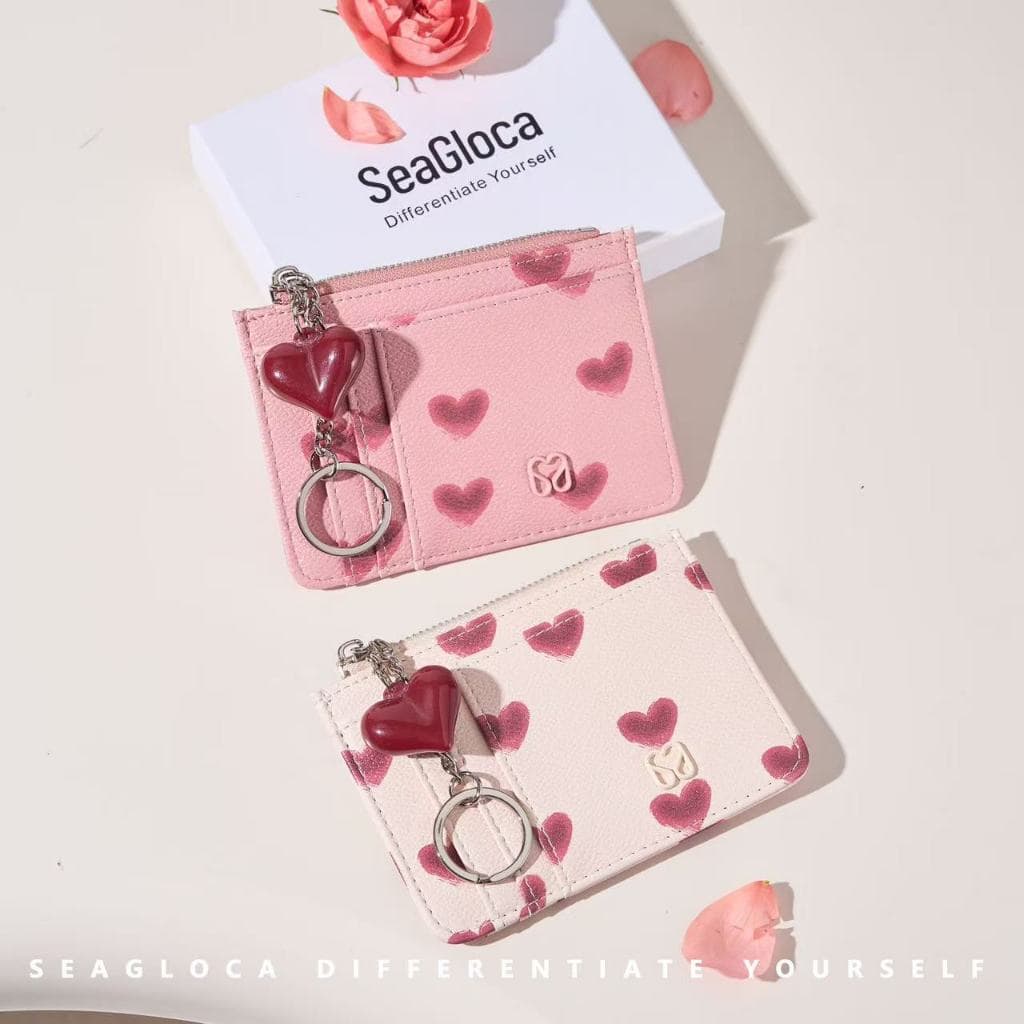 Seagloca วันวาเลนไทน์ใหม่จํากัดกระเป๋าบัตรกระเป๋าใส่เหรียญ Love แขวนเครื่องประดับสําหรับผู้หญิงไม่มี 02 รูปที่ 5