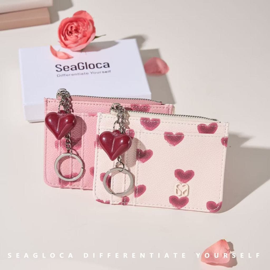 Seagloca วันวาเลนไทน์ใหม่จํากัดกระเป๋าบัตรกระเป๋าใส่เหรียญ Love แขวนเครื่องประดับสําหรับผู้หญิงไม่มี 02 รูปที่ 4