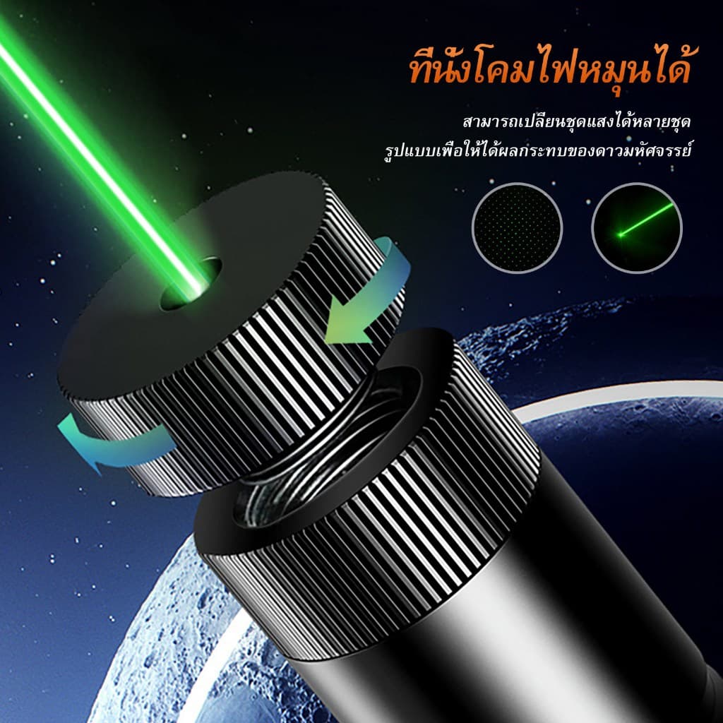 SUPERFIRE J02 ไฟฉายเลเซอร์เขียว 532nm USB ชาร์จ พร้อมปอยเตอร์โลหะอลูมิเนียม น้ำหนักเบา 77 กรัม สำหรับสอนและสำรวจป่า รูปที่ 2
