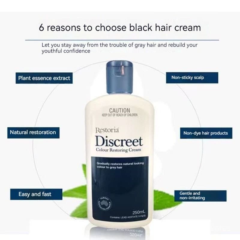 Restoria Discreet Color Restoring Cream 250ml Restoria ยาย้อมผมสีดําเพื่อปกปิดผมหงอก รูปที่ 2