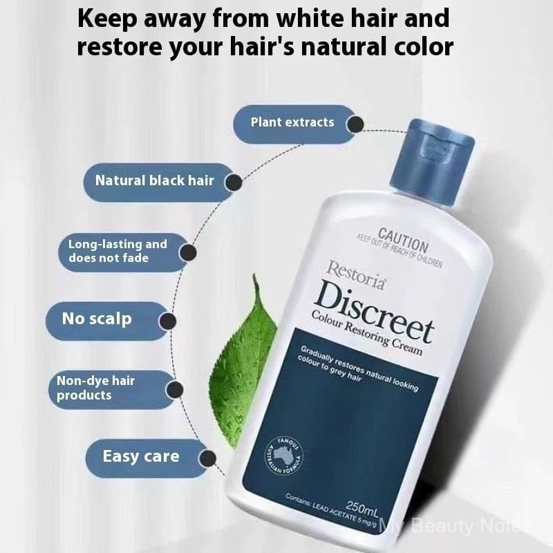 Restoria Discreet Color Restoring Cream 250ml Restoria ยาย้อมผมสีดําเพื่อปกปิดผมหงอก รูปที่ 3