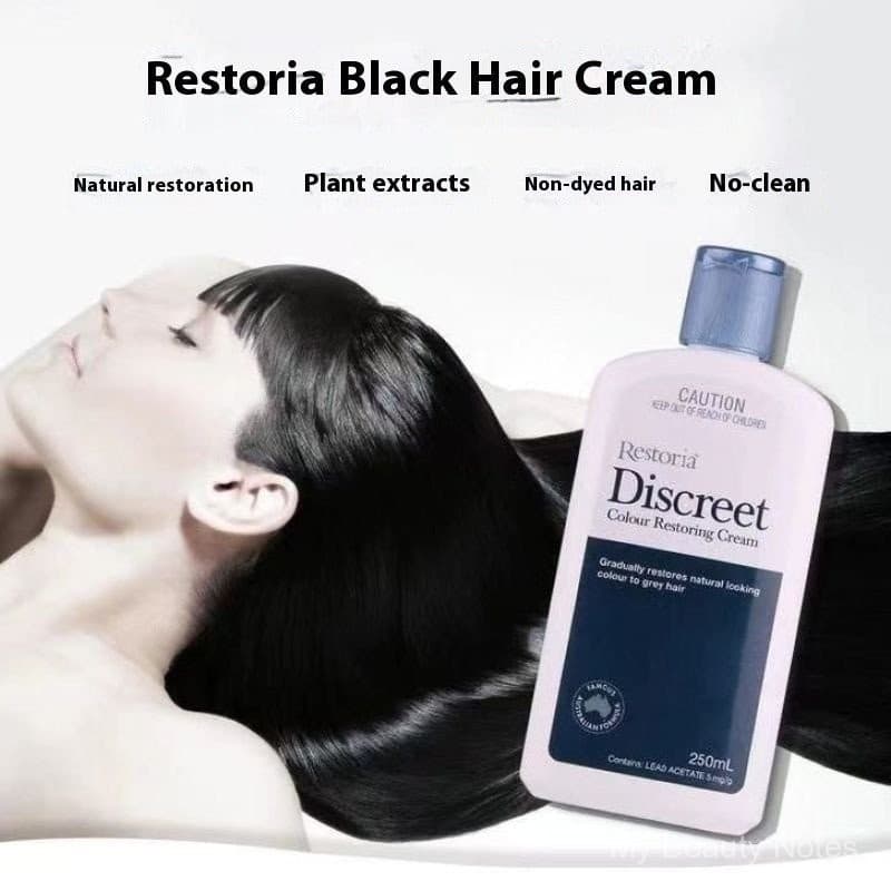 Restoria Discreet Color Restoring Cream 250ml Restoria ยาย้อมผมสีดําเพื่อปกปิดผมหงอก รูปที่ 4