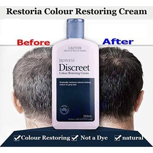 Restoria Discreet Color Restoring Cream 250ml Restoria ยาย้อมผมสีดําเพื่อปกปิดผมหงอก รูปที่ 7