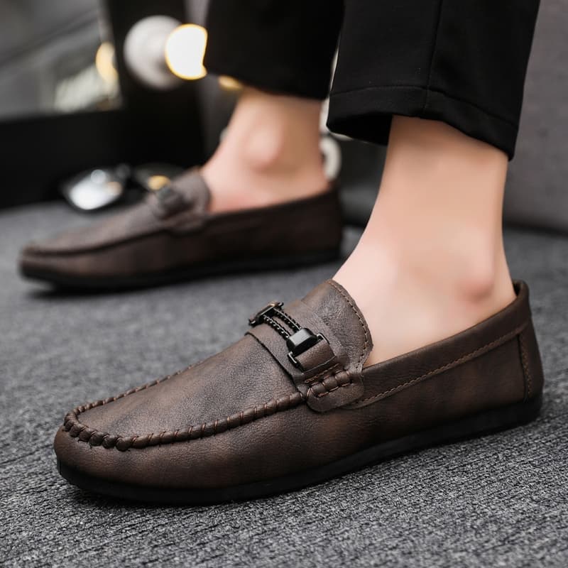 สปอตสินค้า รองเท้า loafer รองเท้าหนัง รองเท้าออกซฟอร์ดหนัง โลฟเฟอร์ โลฟเฟอร์หนังลําลอง คชชูผู้ชาย รูปที่ 4