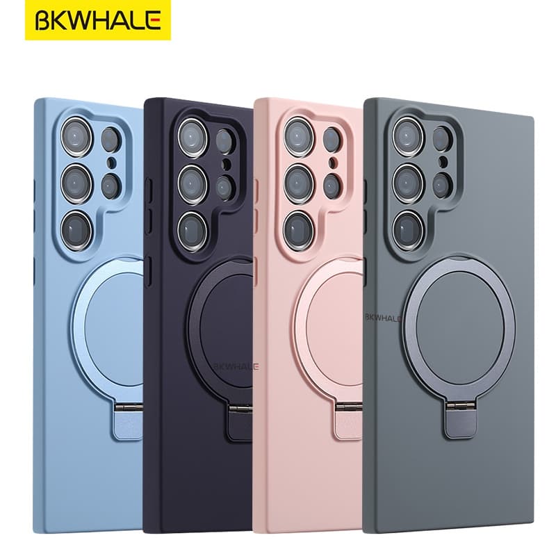 SAMSUNG BKWHALE วงเล็บแม่เหล็กซิลิโคนเหลวเคสโทรศัพท์สําหรับSamsung S26 S25 S24 S23 Ultra Plus S26+ S25+ S24+ S23+ S25Edgeปลอกพร้อมผู้ถือ รูปที่ 9