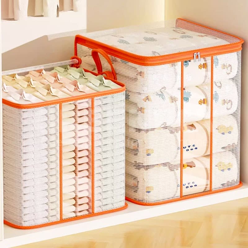 GREENIKA กระเป๋าเก็บผ้านวมใส 350L ขนาดใหญ่ เก็บท็อปเปอร์6ฟุต เครื่องนอน เสื้อผ้า กันน้ำกันฝุ่น รูปที่ 9