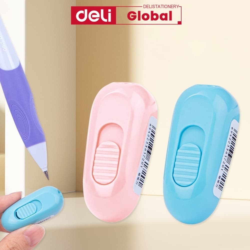 เครื่องเหลาตะกั่วดินสอ Deli 2.0 มม. เครื่องเหลาด้วยมือขนาดเล็กสําหรับเหลาความแม่นยํา รูปที่ 1