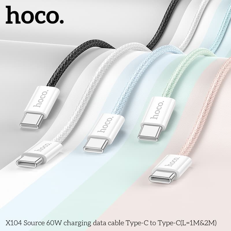 hoco. X104 Type-C to Type-C สายชาร์จเร็ว 1M/2M Charging Data Cable PD60W Fast Charge 3A สายชาร์จเร็ว รูปที่ 8