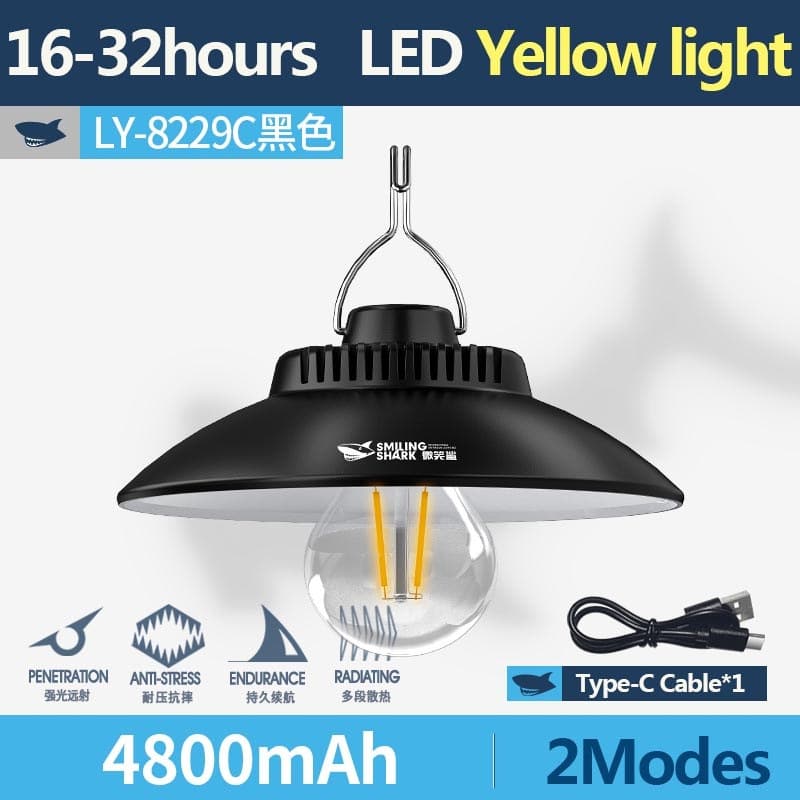 Smile Shark Camping Light Recharge โคมไฟเต็นท์กันน้ํา แสงสีขาว/เหลือง รูปที่ 8