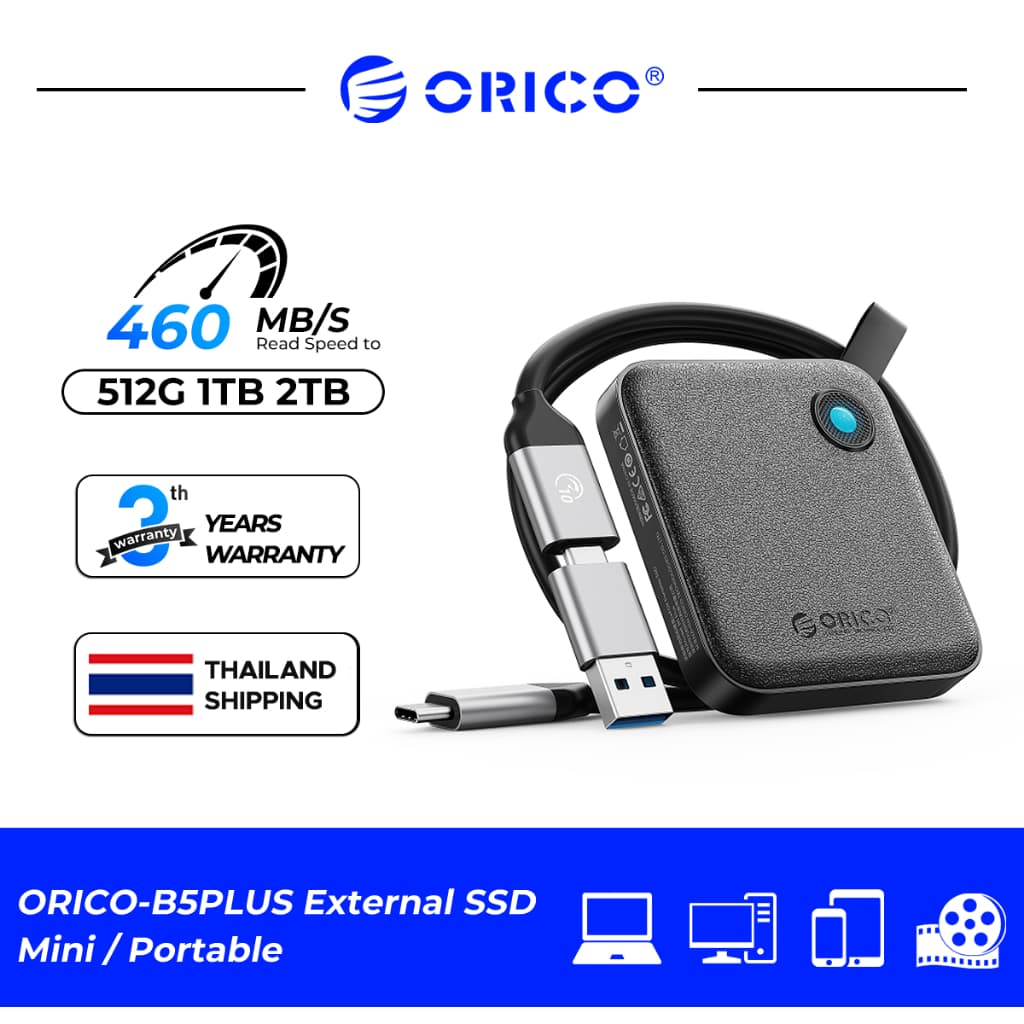 ORICO Portable SSD Type C USB3.0 ความจุ 512GB 1TB Read speed 560MB/s, Write speed 450MB/s รูปที่ 1