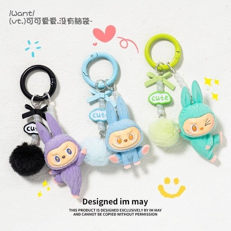 Popmart popbean Skull panda เสน่ห์โทรศัพท์แขวนตกแต่งสําหรับกระเป๋าโทรศัพท์ของขวัญสําหรับวันเกิดหญิง รูปที่ 7