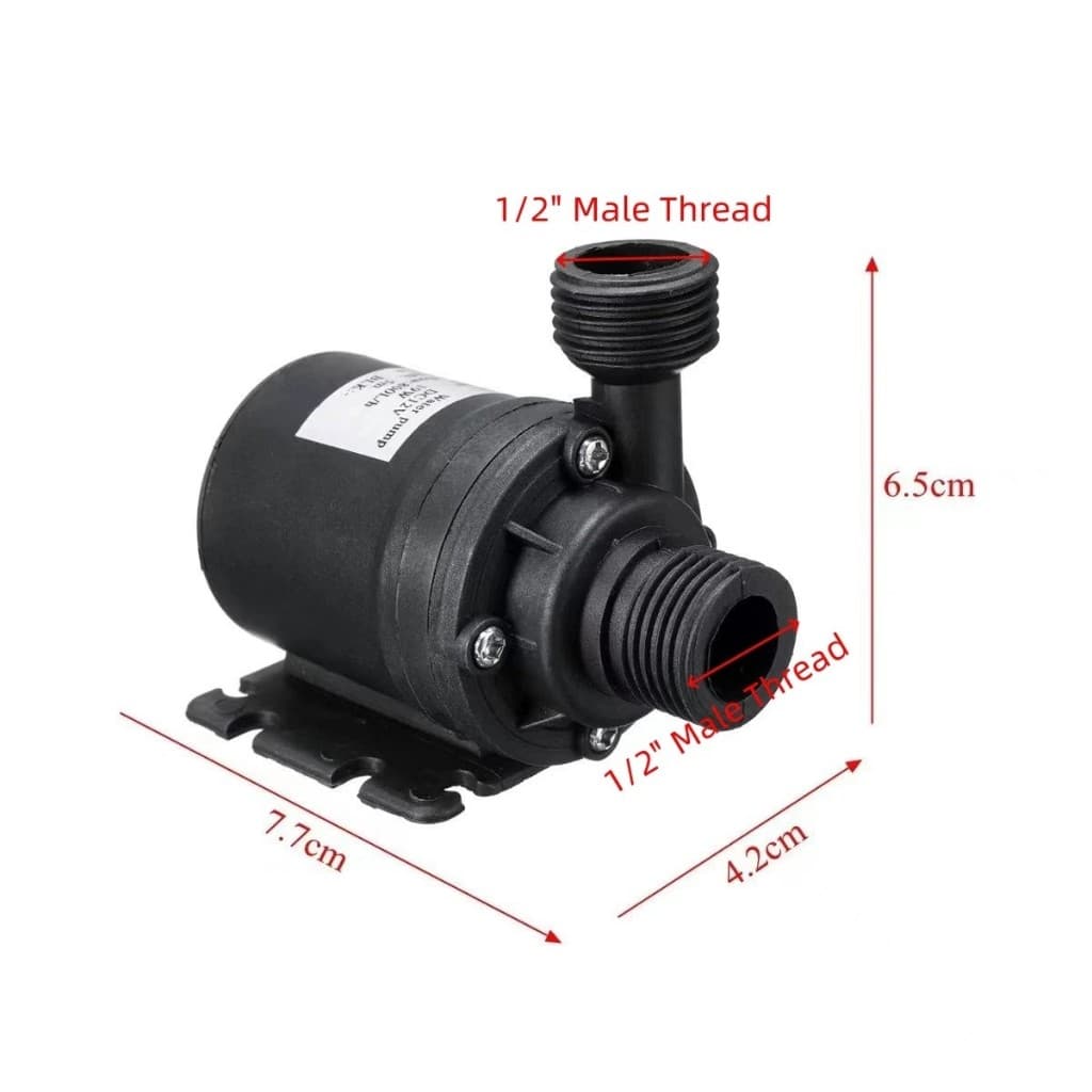 ปั๊มน้ํา DC แบบจุ่ม 12V 24V, อินเทอร์เฟซเกลียวตัวผู้ 1/2", เสียงรบกวนต่ํา, ปั๊มตู้ปลา 800 ลิตร/ชม. รูปที่ 7