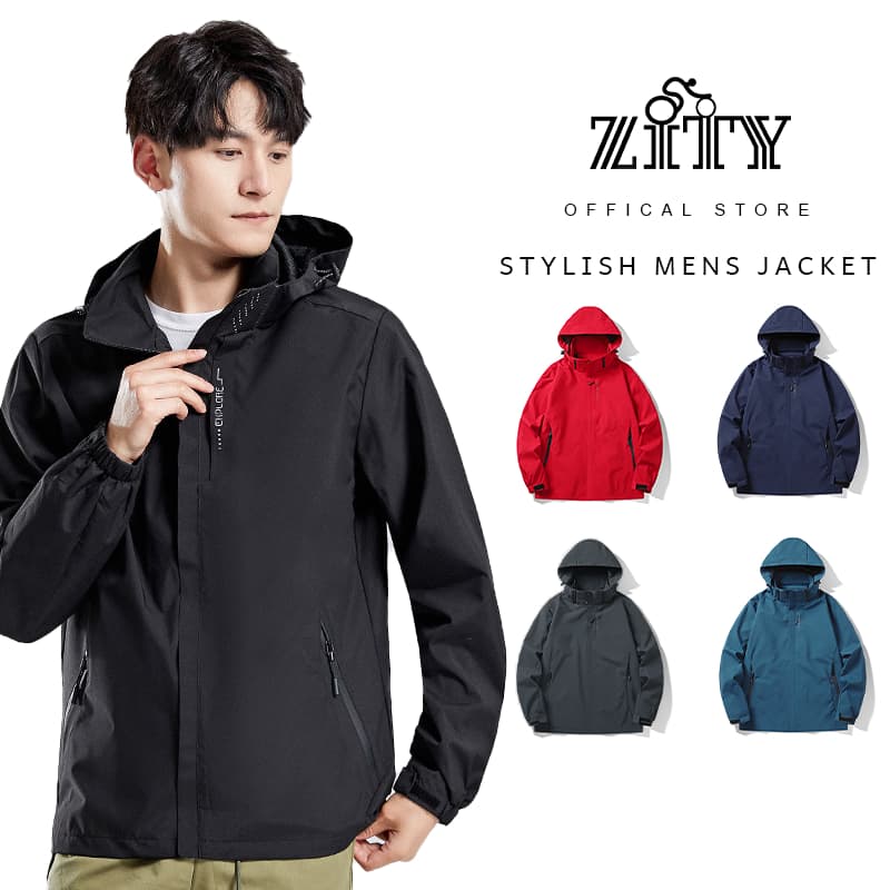 ZITY เสื้อแจ็คเก็ตผู้ชายกันลม สำหรับเดินป่า น้ำหนักเบา ระบายอากาศดีเยี่ยม Men Jacket รูปที่ 1