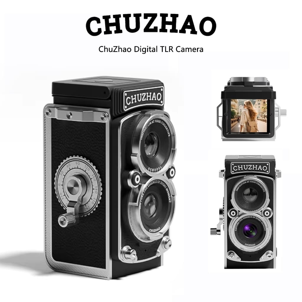 Chuzhao Digital TLR กล้องจําลอง Dual-Reverse Digital Camera Retro ccd High-Definition Student Entry Girl Travel กล้องขนาดเล็กแบบพกพา
