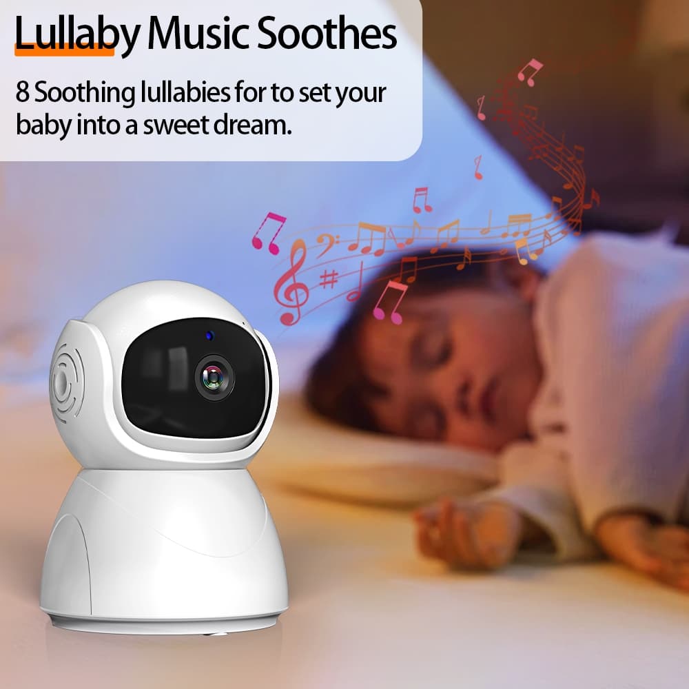 5.0 นิ้ว Baby Monitor ABM570 วิดีโอไร้สายหน้าจอ IPS พร้อม 4X ซูม Nanny PTZ กล้อง 2 ทิศทางเสียง Lullaby กล้อง Babysitter Night Vision Security รูปที่ 7