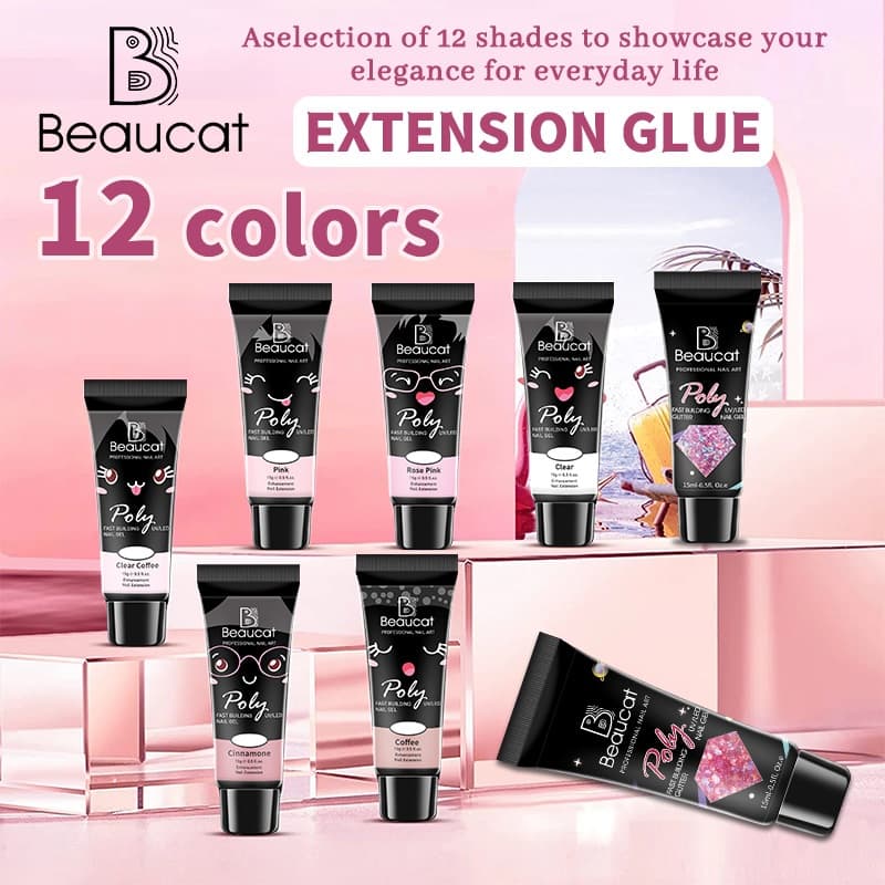 Beaucatpark เล็บเจล กากเพชร โพลีเจลกากเพชร 15ml โพลี่เจล ต่อเล็บ กลิตเตอร์เจล Poly Gel กลิตเตอร์ เจลต่อเล็บ รูปที่ 2