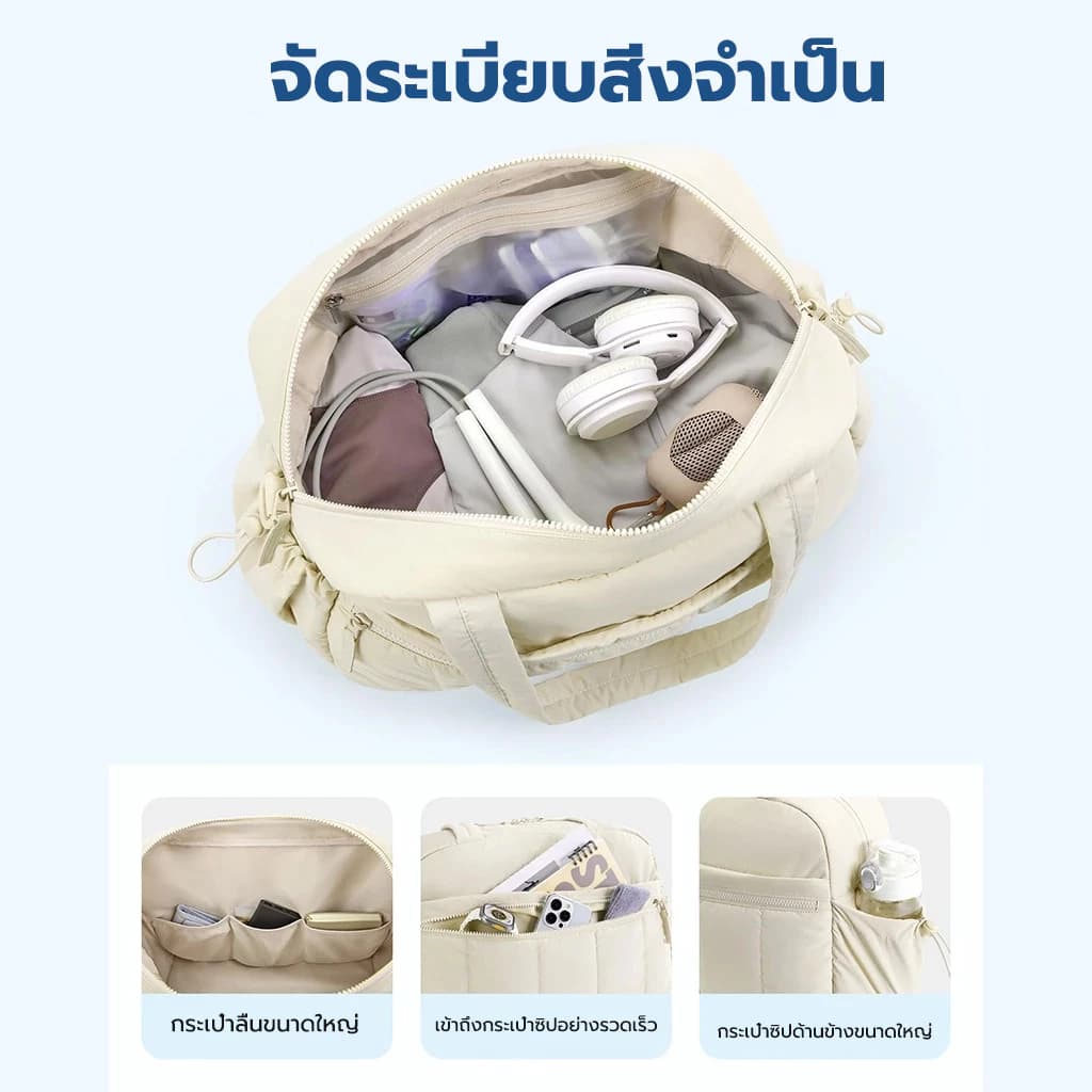 กระเป๋าสะพายข้าง สุภาพสตรีกระเป๋าสะพายขนาดใหญ่ สําหรับผู้หญิง กระเป๋าเมฆสบาย ๆ สีทึบ Tote Bag รูปที่ 5