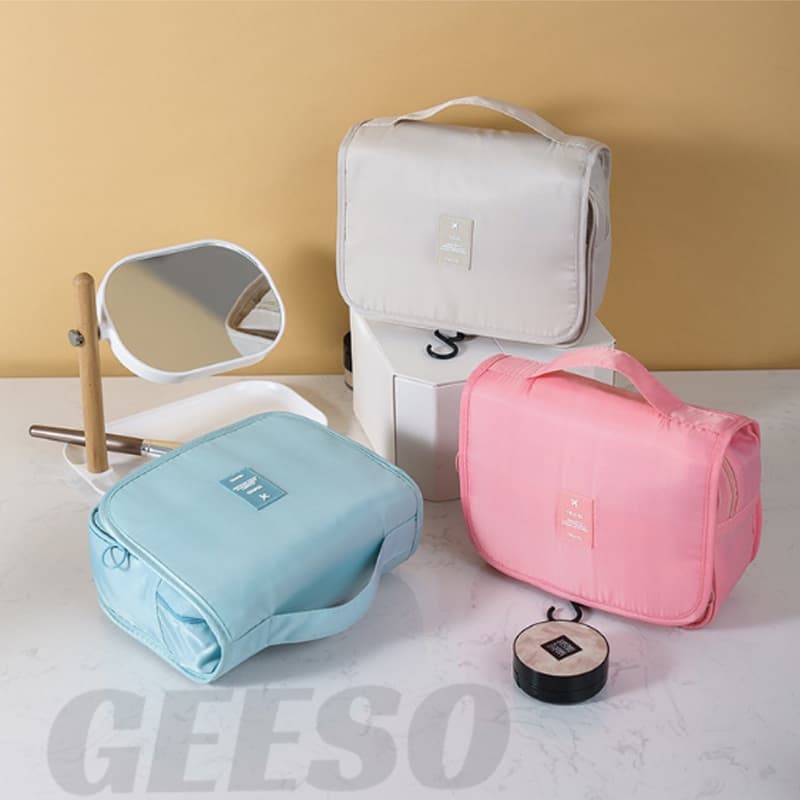 GEESO Makeup Bags Travel Cosmetic Hanging Bag กระเป๋าแขวนในห้องน้ำ จัดระเบียบจัดเก็บของใช้ส่วนตัวอเนกประสงค์ 悬挂化妆包 รูปที่ 2