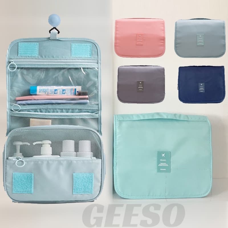 GEESO Makeup Bags Travel Cosmetic Hanging Bag กระเป๋าแขวนในห้องน้ำ จัดระเบียบจัดเก็บของใช้ส่วนตัวอเนกประสงค์ 悬挂化妆包 รูปที่ 4