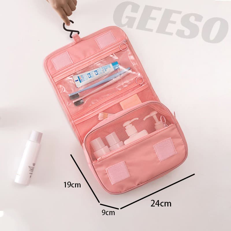 GEESO Makeup Bags Travel Cosmetic Hanging Bag กระเป๋าแขวนในห้องน้ำ จัดระเบียบจัดเก็บของใช้ส่วนตัวอเนกประสงค์ 悬挂化妆包 รูปที่ 6