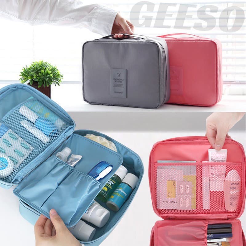 GEESO Makeup Bags Travel Cosmetic Hanging Bag กระเป๋าแขวนในห้องน้ำ จัดระเบียบจัดเก็บของใช้ส่วนตัวอเนกประสงค์ 悬挂化妆包 รูปที่ 8