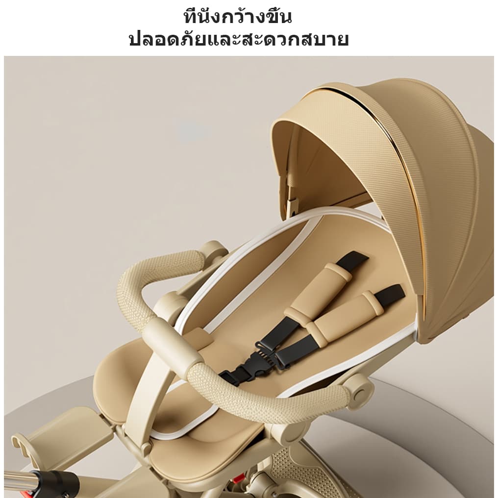 EvianAngel รถเข็นเด็ก รถเข็นเด็กพับได้ รถเข็นปรับหมุนที่นั่งได้ 360 ° ปรับเอนอิส ปุ่มเดียว พับได้ น้ําหนักเบา รูปที่ 2