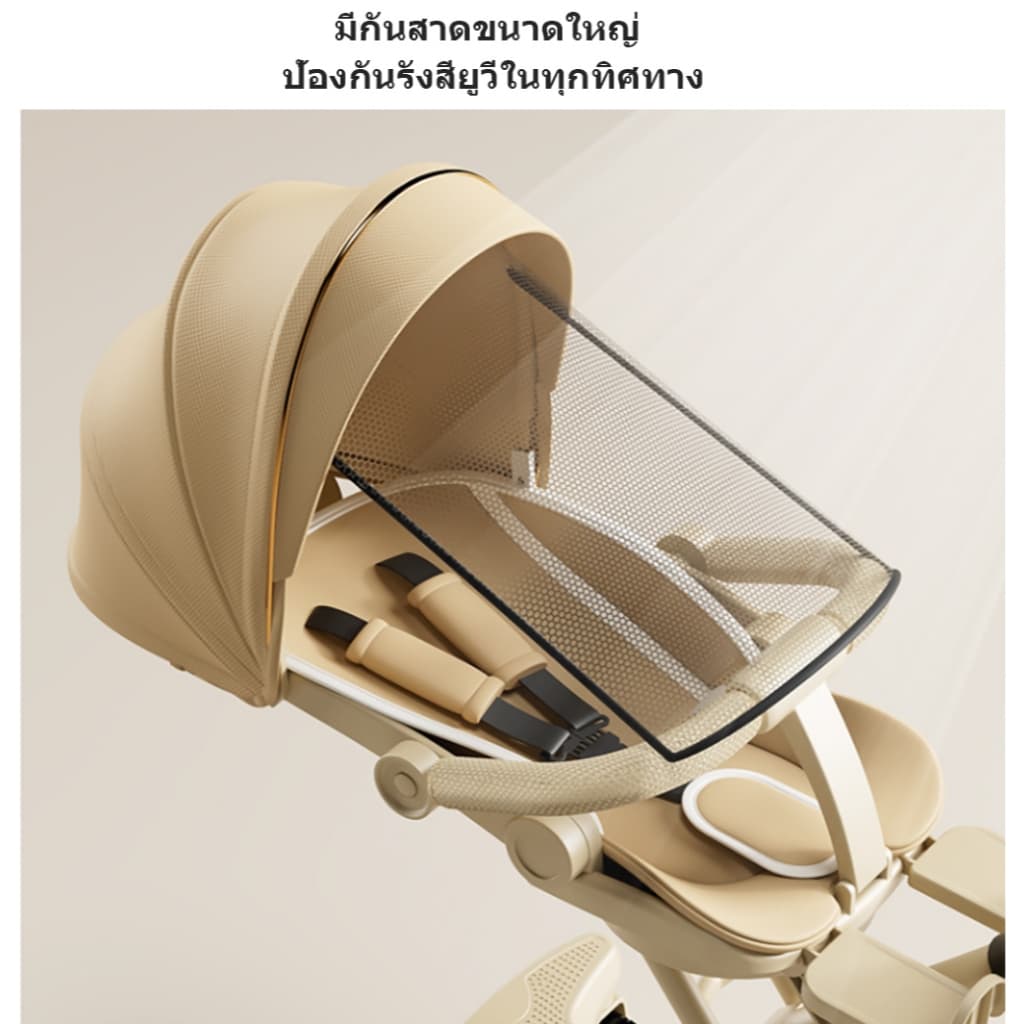 EvianAngel รถเข็นเด็ก รถเข็นเด็กพับได้ รถเข็นปรับหมุนที่นั่งได้ 360 ° ปรับเอนอิส ปุ่มเดียว พับได้ น้ําหนักเบา รูปที่ 7