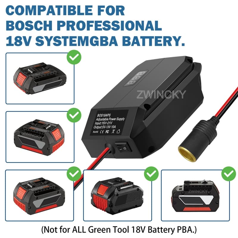 Dc 18V ถึง 12V Step Down Converter สําหรับ Makita/Dewalt/Milwaukee/Bosch 18V Li-ion แบตเตอรี่บุหรี่ไฟแช็กอะแดปเตอร์แรงดันไฟฟ้า Regulator รูปที่ 8
