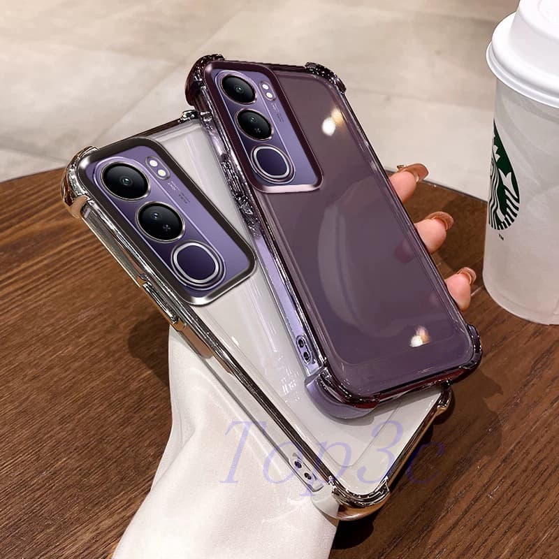 เคส Vivo Y200 5G/V40 Lite/V40 Pro/V30 Pro/V29/V27E/V25Pro/V23 Pro 5G สี่มุมป้องกันการตกเคสโทรศัพท์โปร่งใส SJDK รูปที่ 1