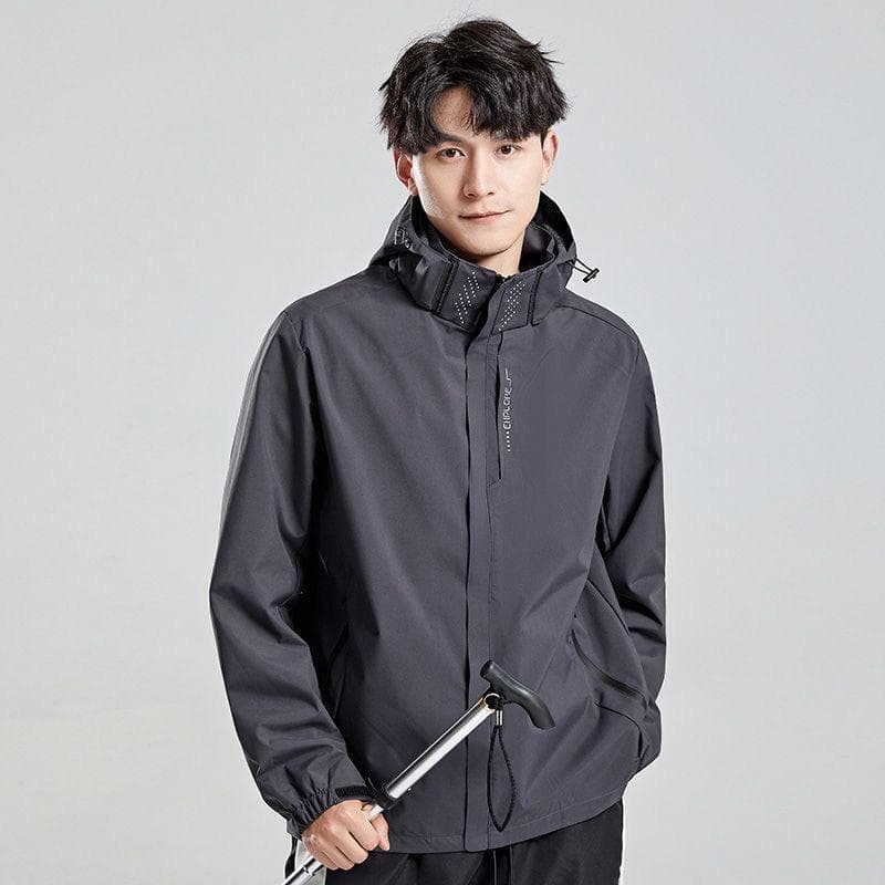 Men Jacket เสื้อแจ็คเก็ตผู้ชายสำหรับเดินป่า กันลม น้ำหนักเบา ระบายอากาศ มีให้เลือก 3 สี M-5XL รูปที่ 4