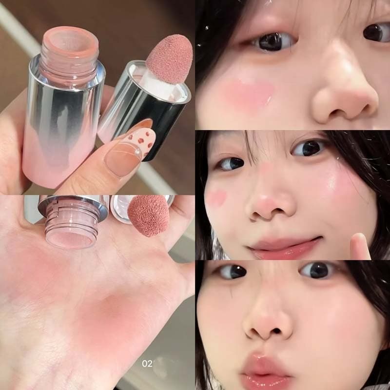HERORANGE Natural Korean-style liquid blush stick ฟองน้ําแป้ง blusher ครีมนักเรียน glitter powder รูปที่ 2