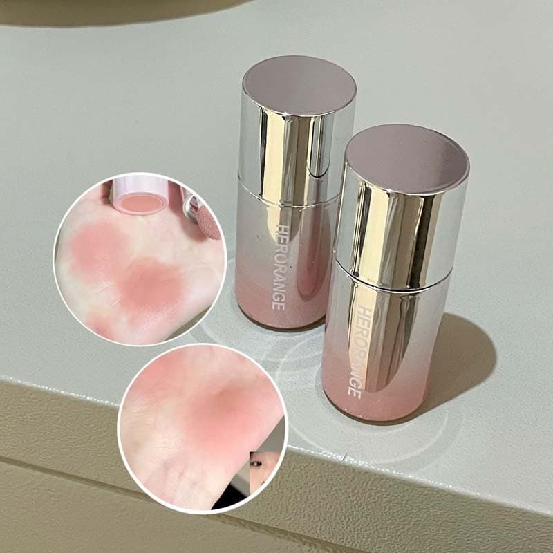 HERORANGE Natural Korean-style liquid blush stick ฟองน้ําแป้ง blusher ครีมนักเรียน glitter powder รูปที่ 7