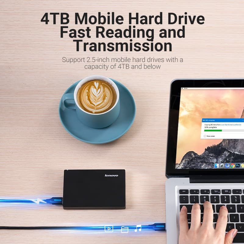 Vention สาย USB 3.0 A to Micro-B ความเร็ว 5Gbps ชาร์จเร็ว 2A สำหรับ ถ่ายโอนข้อมูลฮาร์ดดิสก์ กล้อง รูปที่ 2