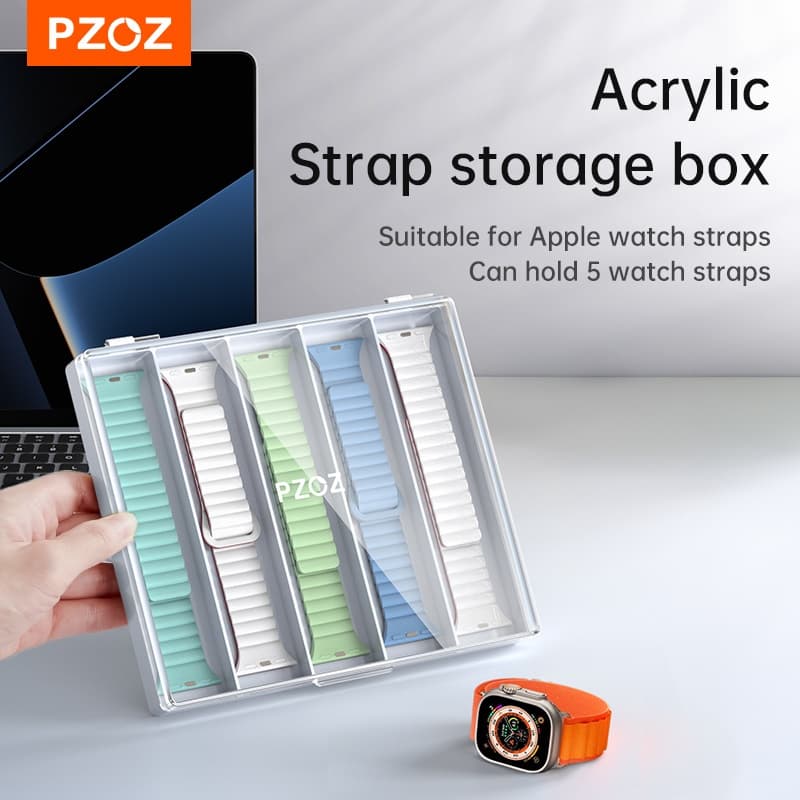 Pzoz สายคล้องกรณีกล่องพลาสติกสําหรับ Apple Watch S9 S8 สายคล้องโปร่งใสกล่อง Smart Watch Tiny อะไหล่อุปกรณ์เสริมกระเป๋า รูปที่ 1