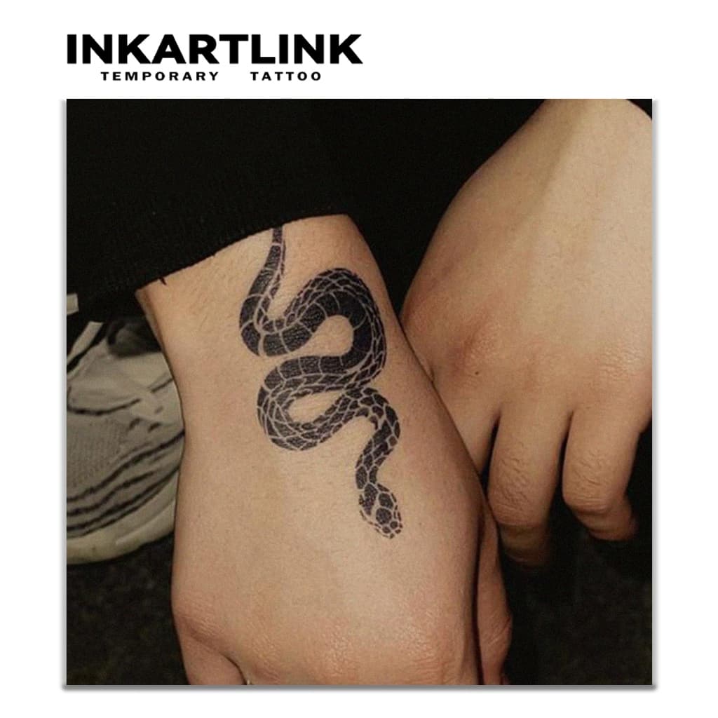 Inkartlink ชุดสติ๊กเกอร์รอยสักชั่วคราวงู, รอยสักวิเศษกันน้ําติดทนนาน, ติดทนนานถึง 15 วัน, รอยสักปลอม, รอยสักกึ่งถาวร รูปที่ 5