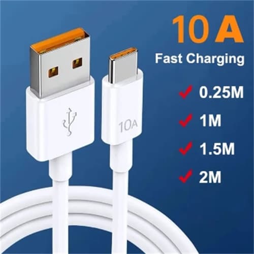 10A สาย USB Type C 120W สายชาร์จสำหรับเร็วสุด Huawei Xiaomi สายดาต้า Samsung อเนกประสงค์สาย USB C 0.25/1/1.5/2 เมตร รูปที่ 2
