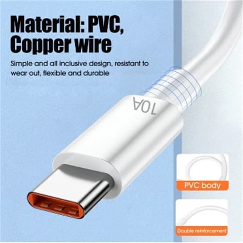 10A สาย USB Type C 120W สายชาร์จสำหรับเร็วสุด Huawei Xiaomi สายดาต้า Samsung อเนกประสงค์สาย USB C 0.25/1/1.5/2 เมตร รูปที่ 3