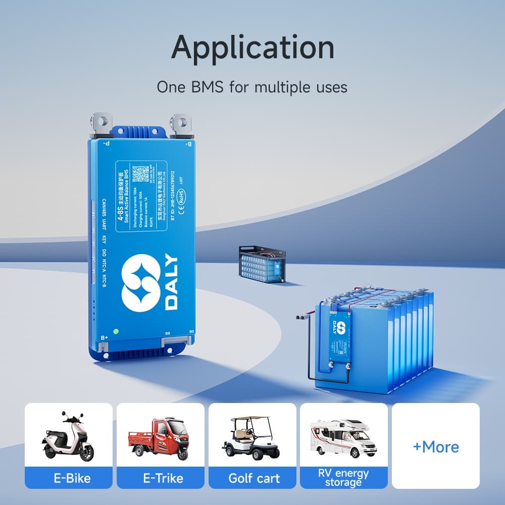 Daly ใหม่ SMART BMS 4-24S 400-500A 12v 24v 48v 36v 60v 72v Lifepo4 BMS พร้อม 1A Balancing function Built In Bluetooth Li-ion 40a 60a 80A 100A 150A 200A 16A 15S 250S 20S 20S รูปที่ 5