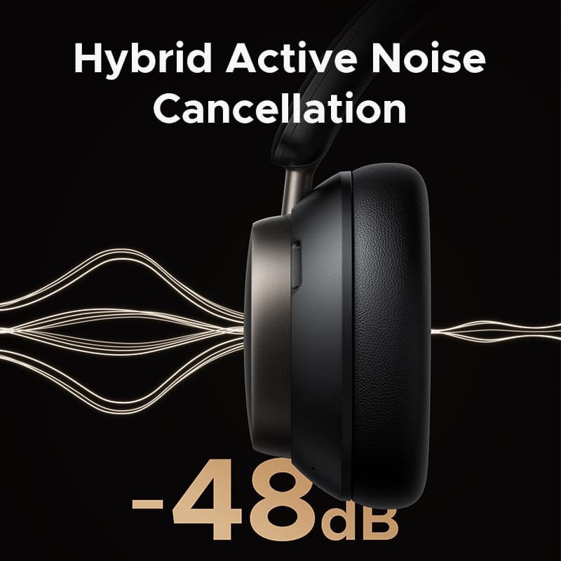 UGREEN หูฟังครอบหู Studio Pro ตัดเสียงรบกวน 48dB ANC หูฟังไร้สาย Over Ear หูฟังบลูทูธ LDAC เวลาเล่น 120 ชม. พลังเสียง Hi-Res ความละเอียดสูง รูปที่ 4